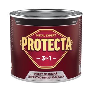 Антикорозионна боя за метал Protecta 3 в 1 Черен гланц 0.5 л