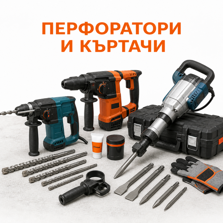Мощни перфоратори и къртачи за бетон и зидария от Bosch, DeWalt и Total Industrial